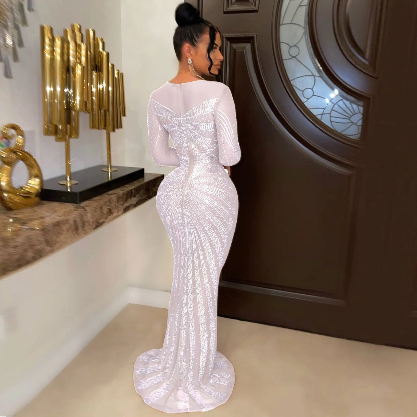 Rhinestone Crystal Mesh Dress