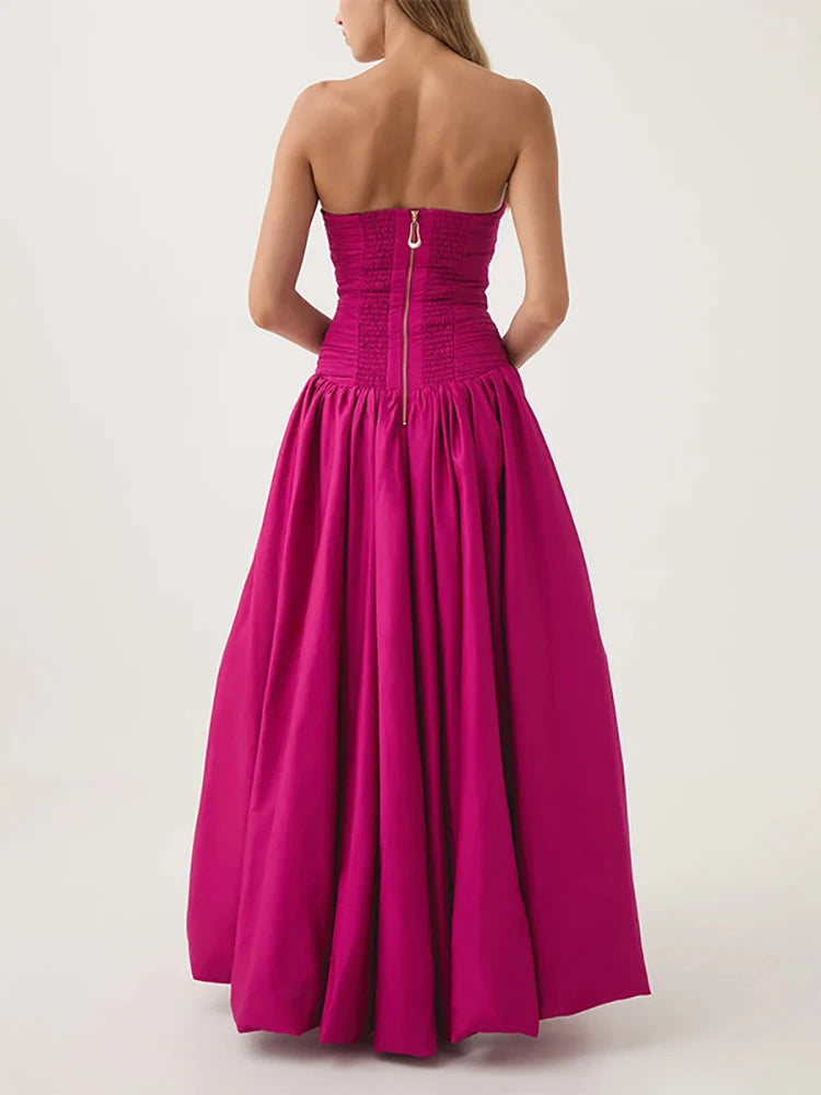 2025 blue Slit Bubble dress