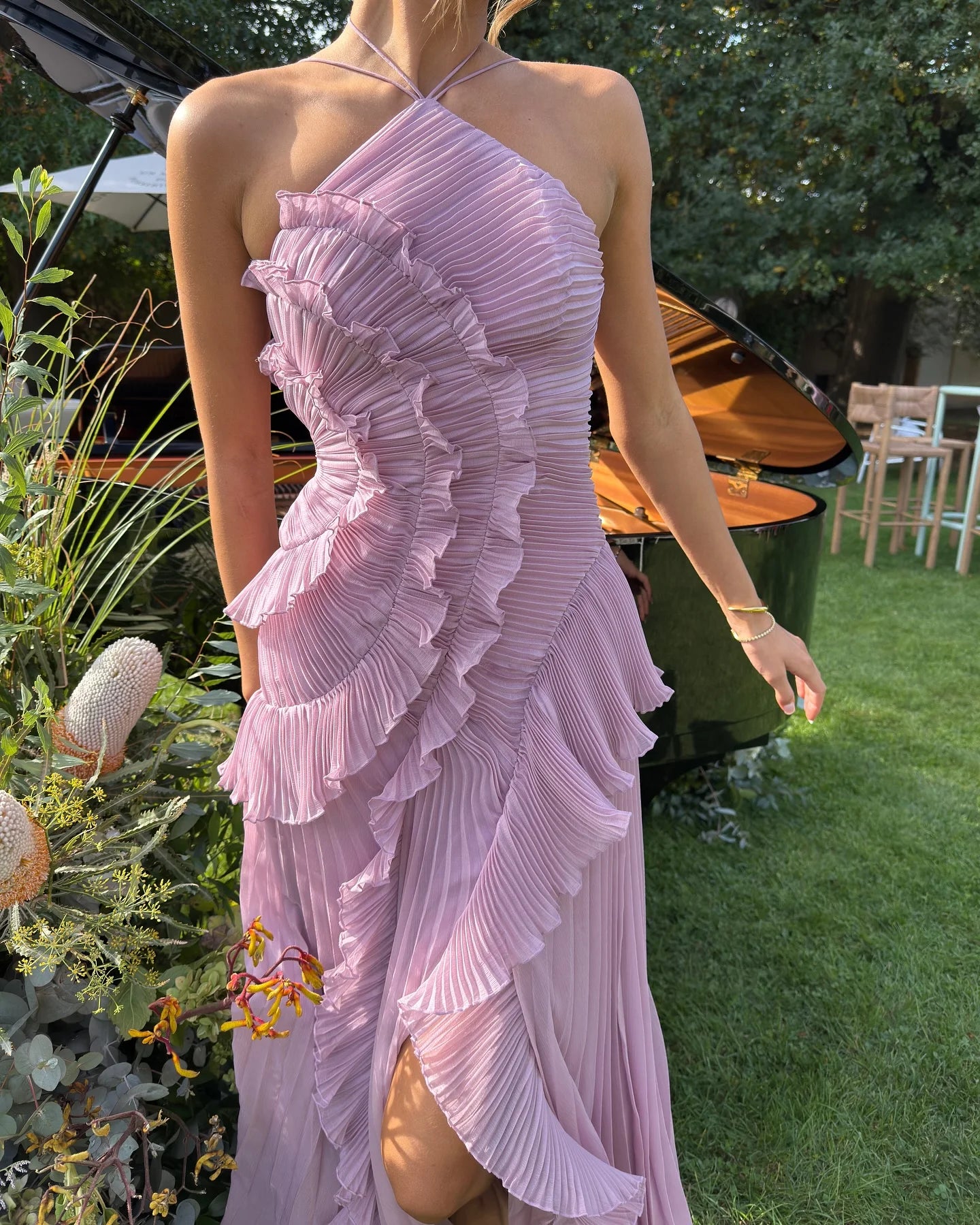 Ruffle Backless Dresses