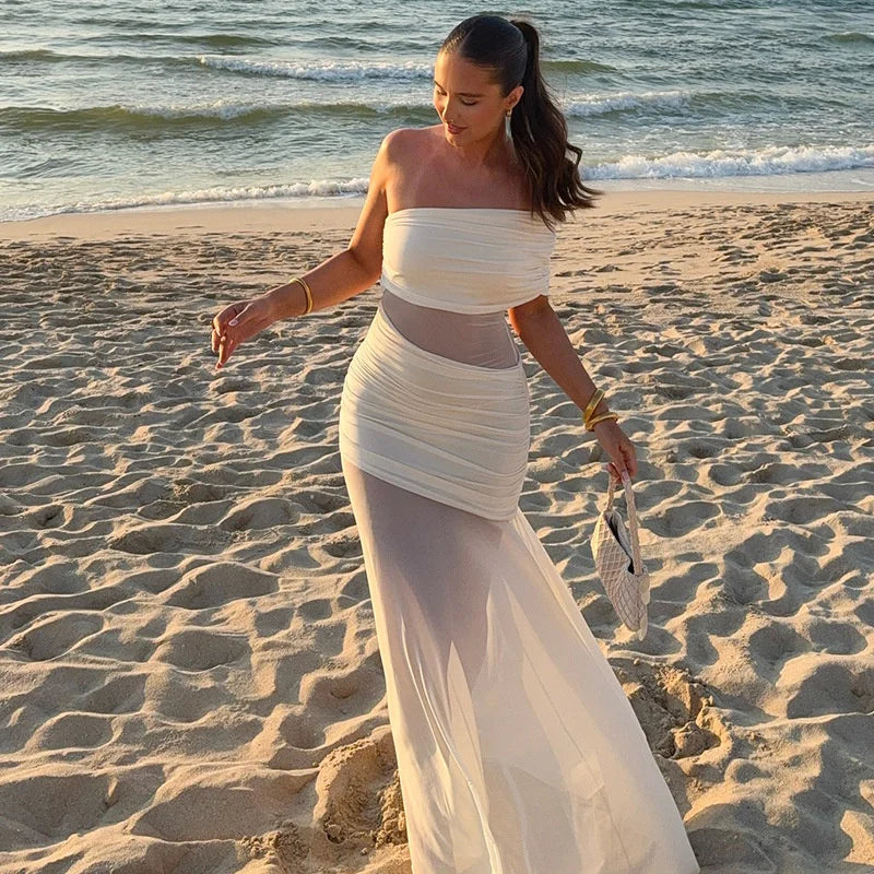 Off-shoulder Strapless Party Long Dress