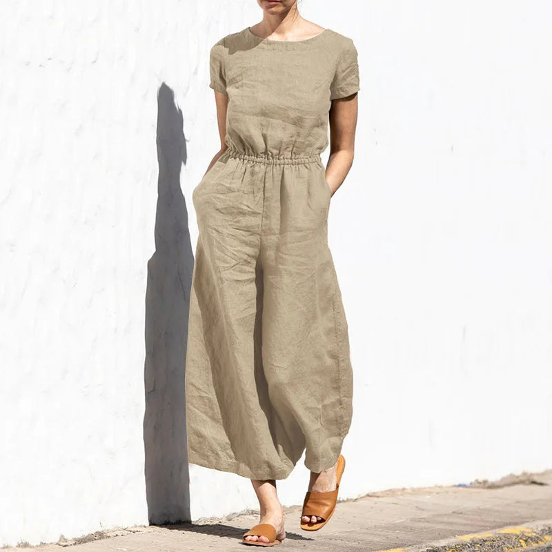 Summer Linen elegant Jumpsuit for strong women