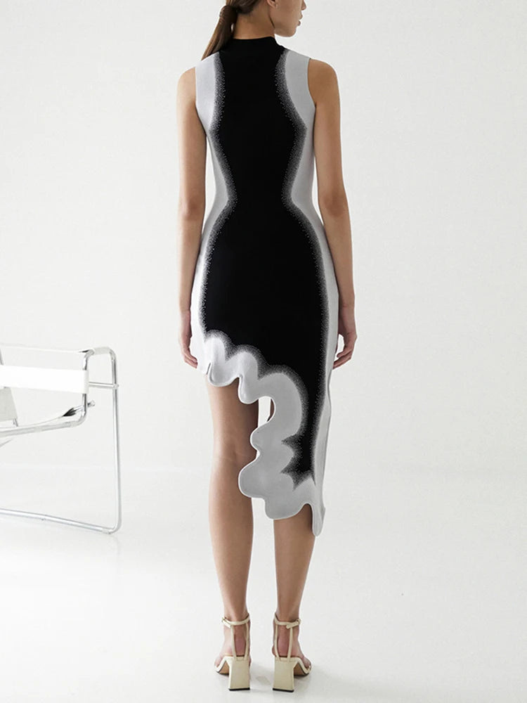 Asymmetrisches Slimming-Kleid Premium