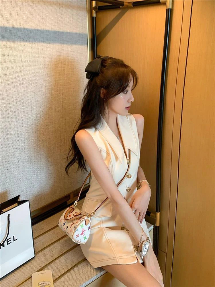 Elegant Button Mini Dress