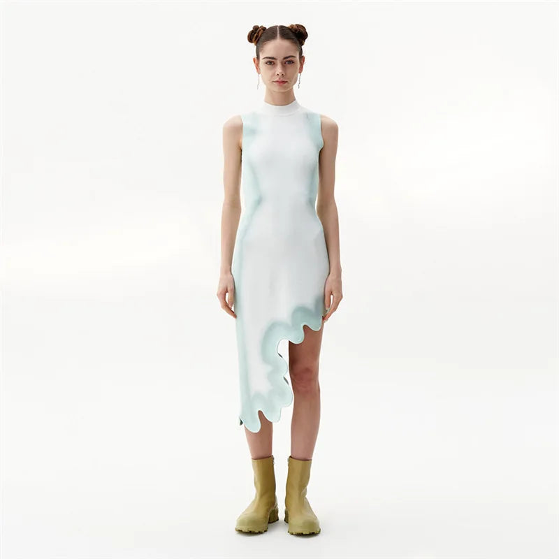 Asymmetrical F1 Race Day Mini Dress