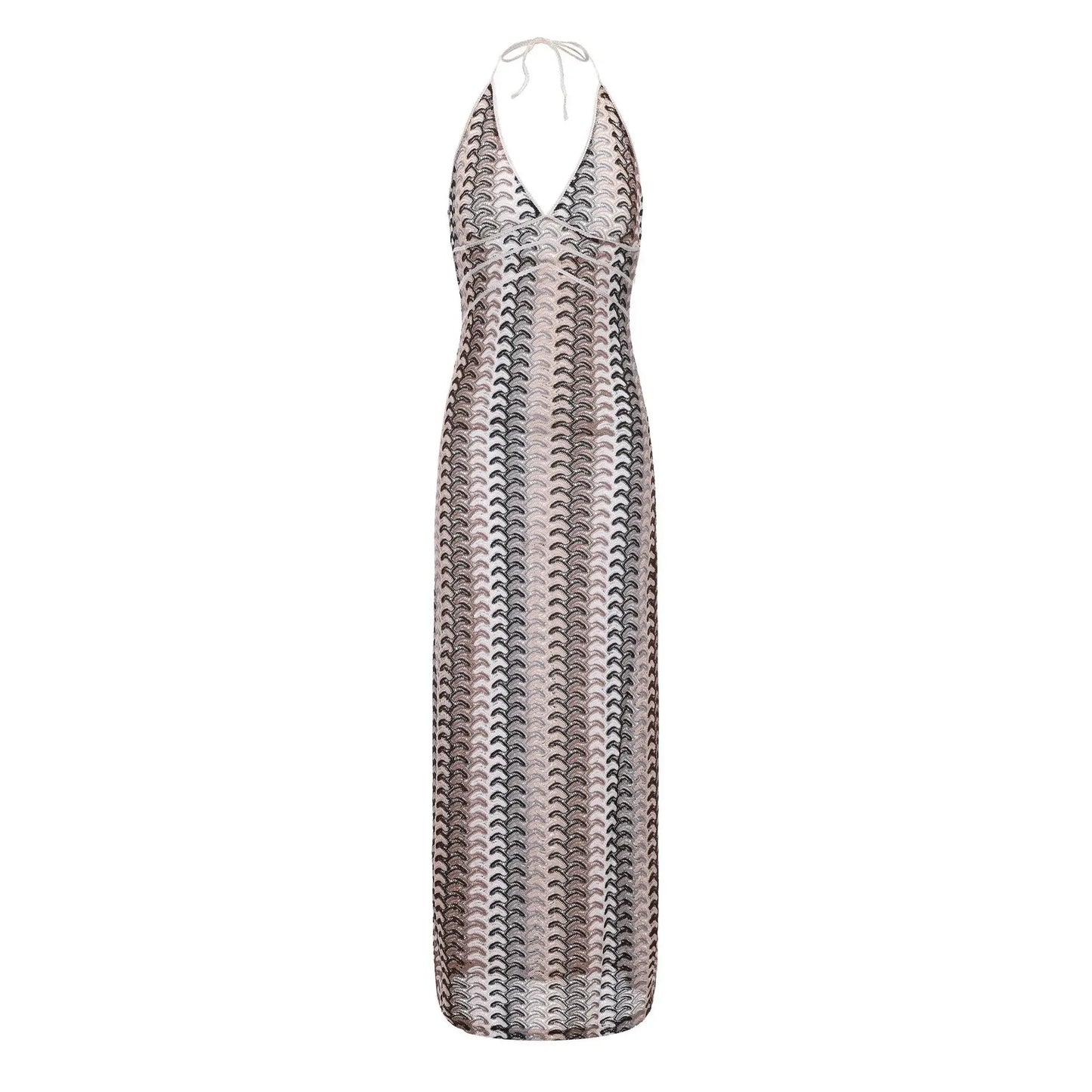A European and American Lapel Long-sleeved Dress