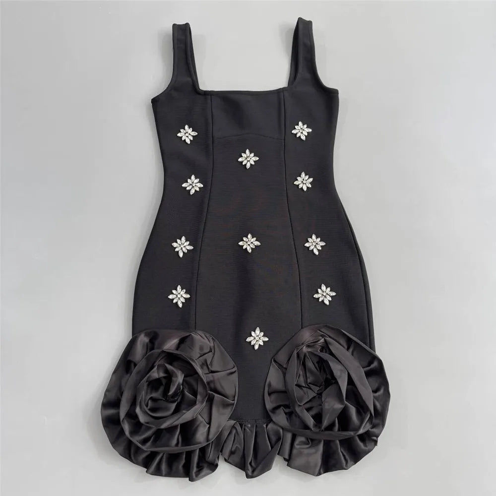 Ruffles Bandage Dress Club Party Mini Dresses