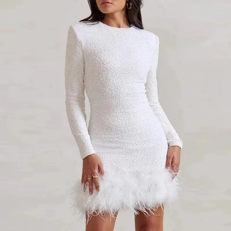 Patchworkkleid Federn Premium Kollektion