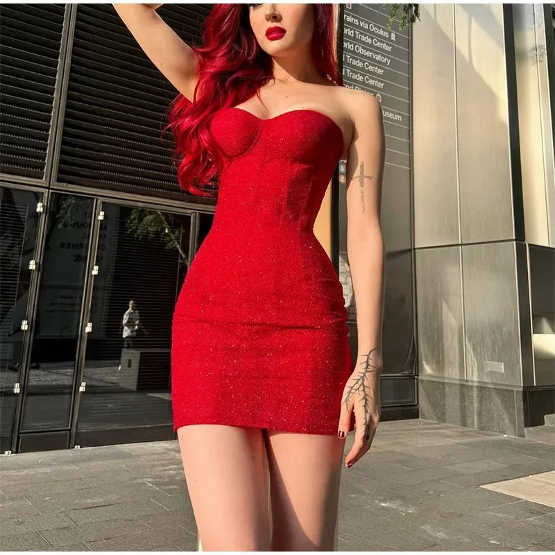 Red Bodycon Strapless