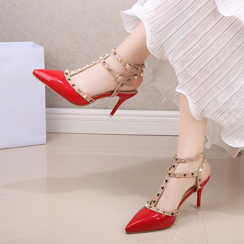 Rivet Decorated High Heels