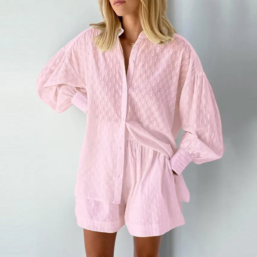 Elegant Jacquard Two-Piece shorts set