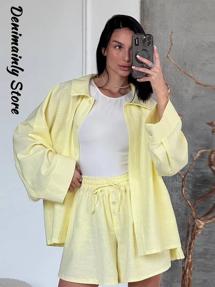 Yellows Shosrts Set