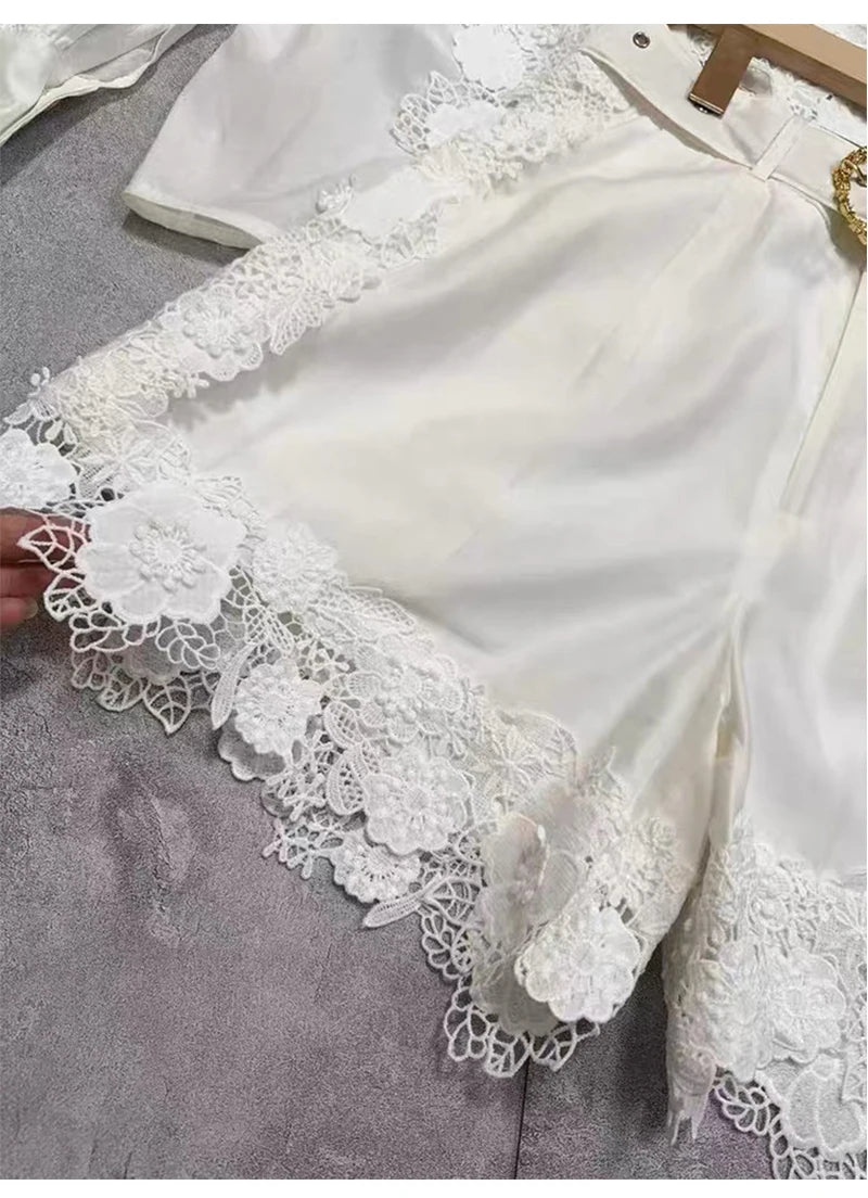 1 Retro Luxury Lace Shorts Set