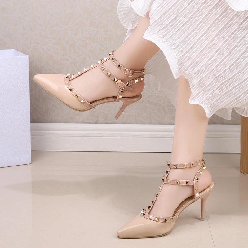 Rivet Decorated High Heels