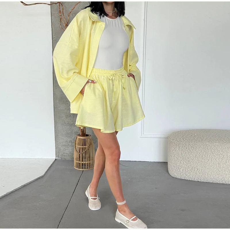 Yellows Shosrts Set