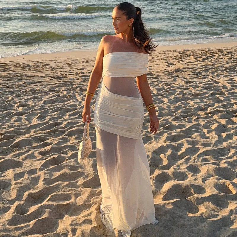 Off-shoulder Strapless Party Long Dress