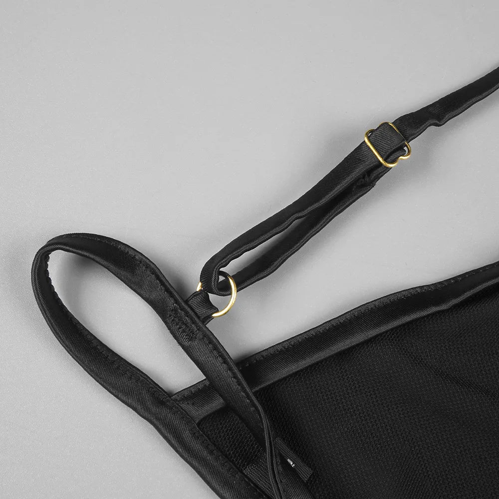 Semi Sheer Black Dress- Party Premium collection