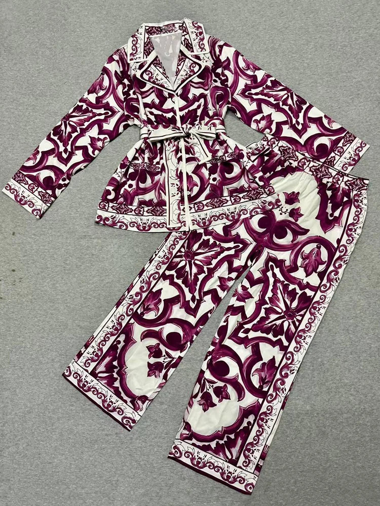 Purple Dolce Retro geometric Set SS25