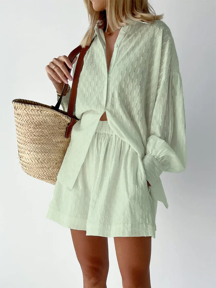 Elegant Jacquard Two-Piece shorts set