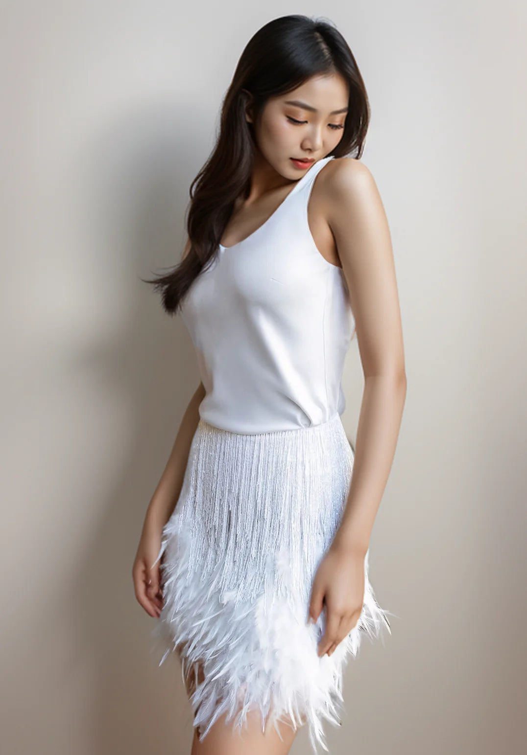 Party Bestseller feather Skirt top