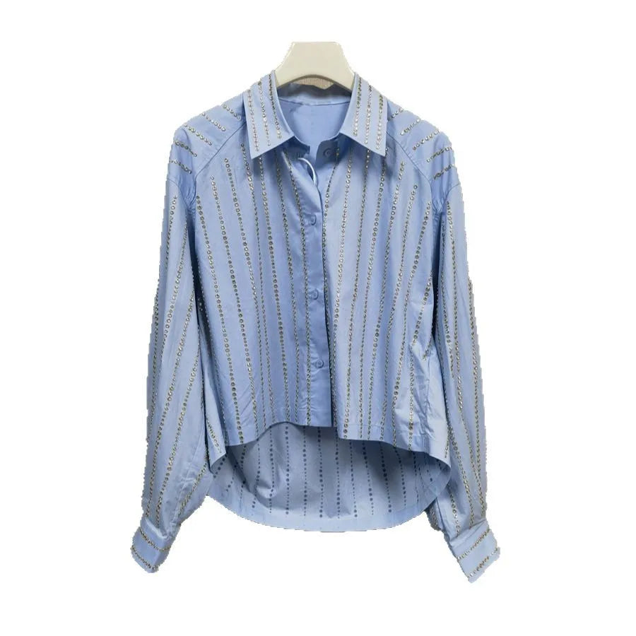 Blue Diamond Striped- Top 2025 shirt