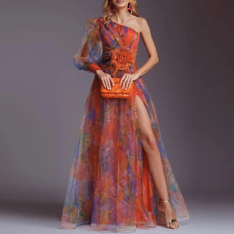Resort Strand Abend Langes Kleid Gala Premium Promi