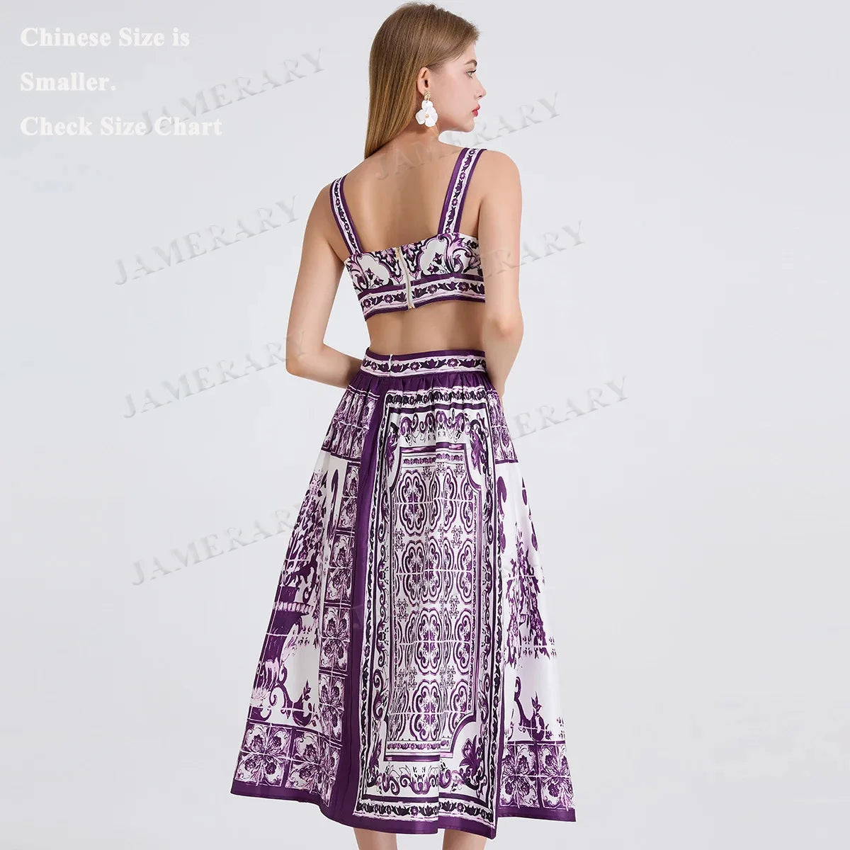 Latest purple dolce Skirt Set