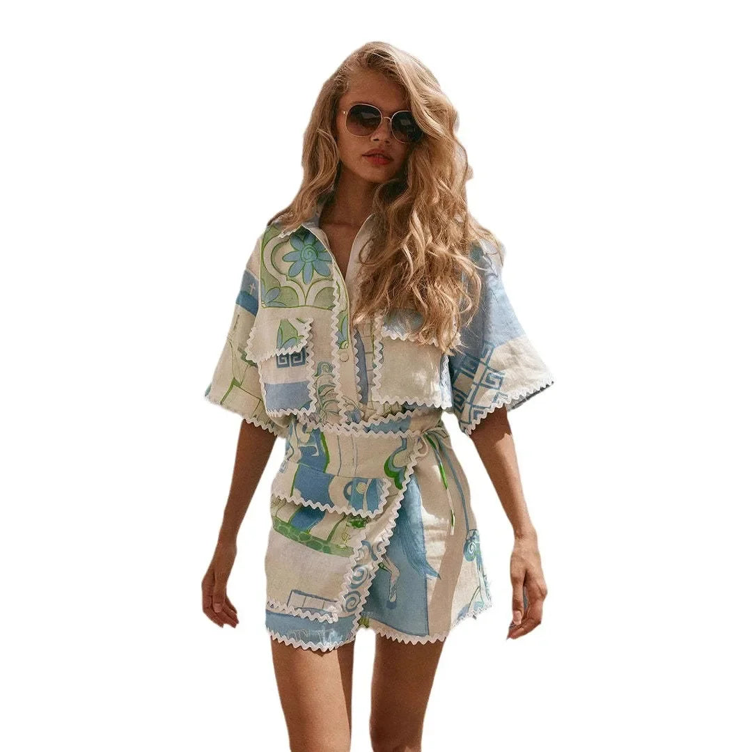 Greece Skorts shorts Set