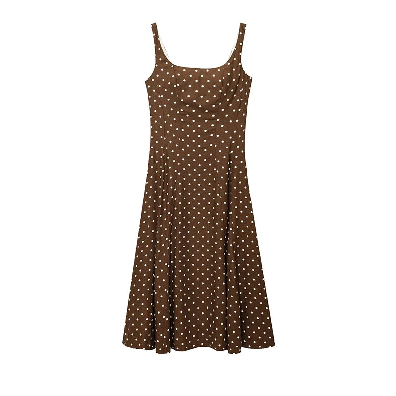Elegant Women Polka Dot Midi