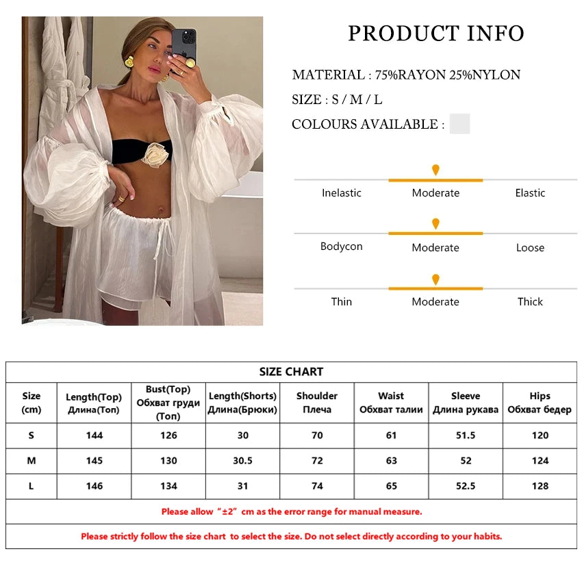 Trendy Loose White 2 Piece set white shorts and cover