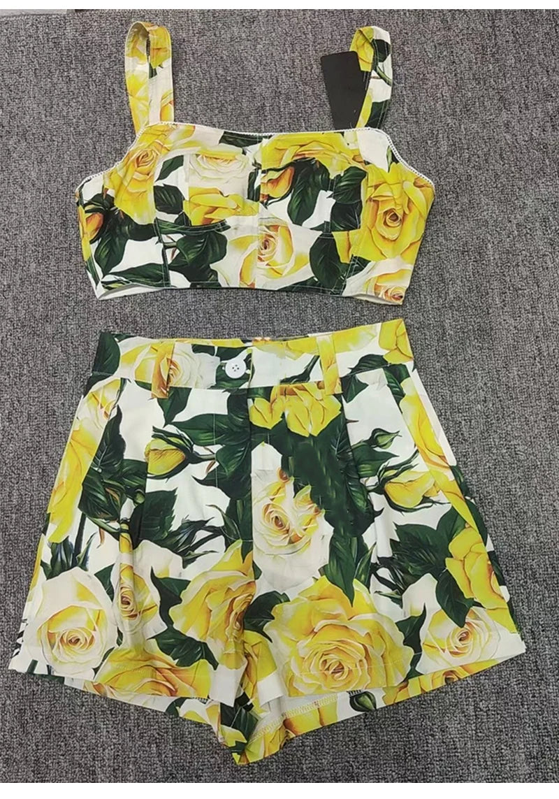 Yellow Shorts set Dolce
