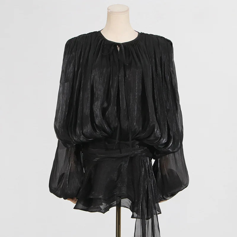 Trendy Lantern Top & Skirt