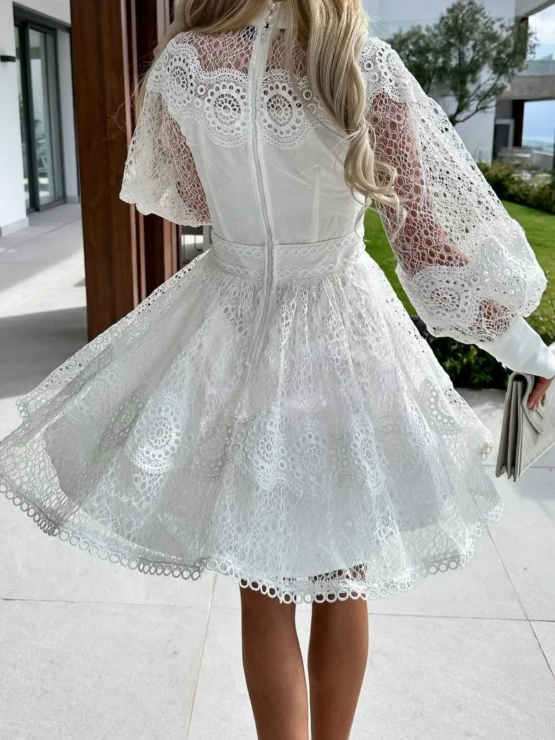 A-line Summer Sheer Embroidered