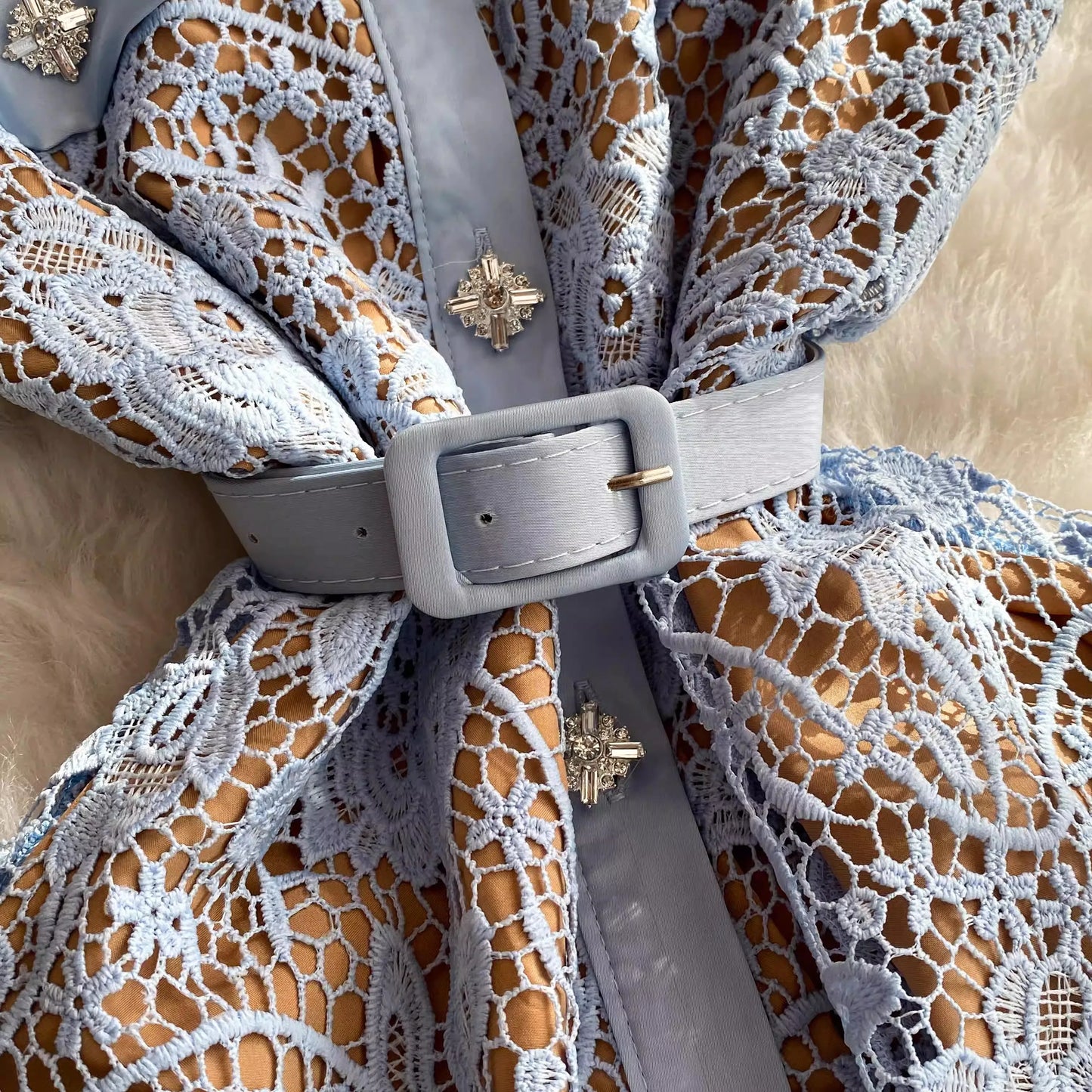 Lace Blue Runway Dress