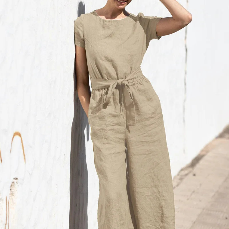 Summer Linen elegant Jumpsuit for strong women