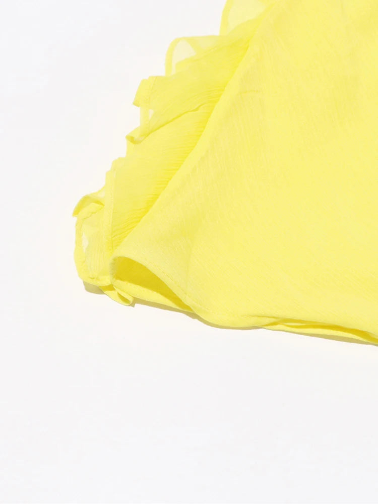 Ruffles One Shoulder Backless
