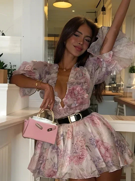 French V-Neck Floral - Same day Delivery