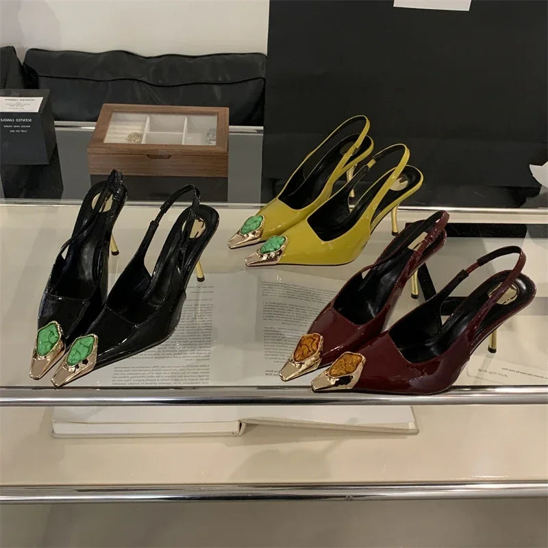 Ultra Luxurious Gemstone Pointed heels