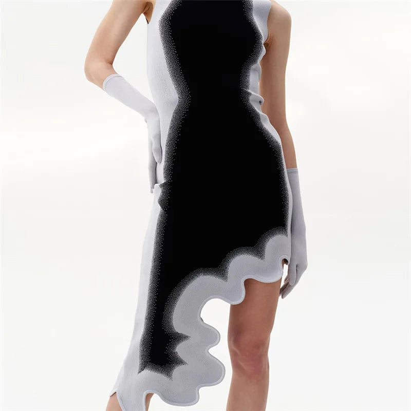 Asymmetrical F1 Race Day Mini Dress