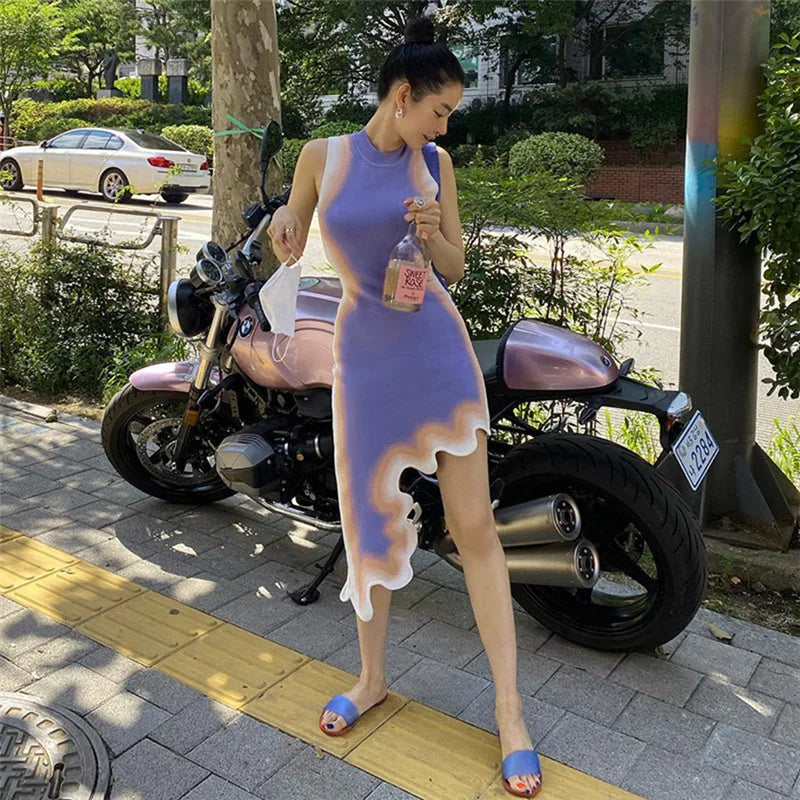 Asymmetrical F1 Race Day Mini Dress