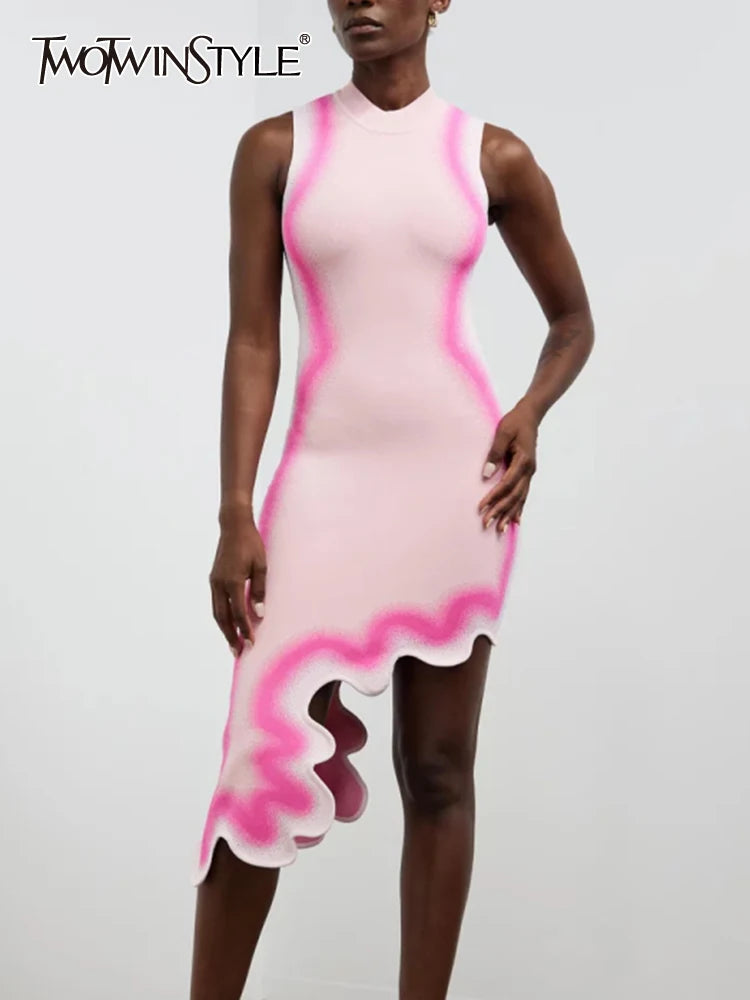 Asymmetrisches Slimming-Kleid Premium