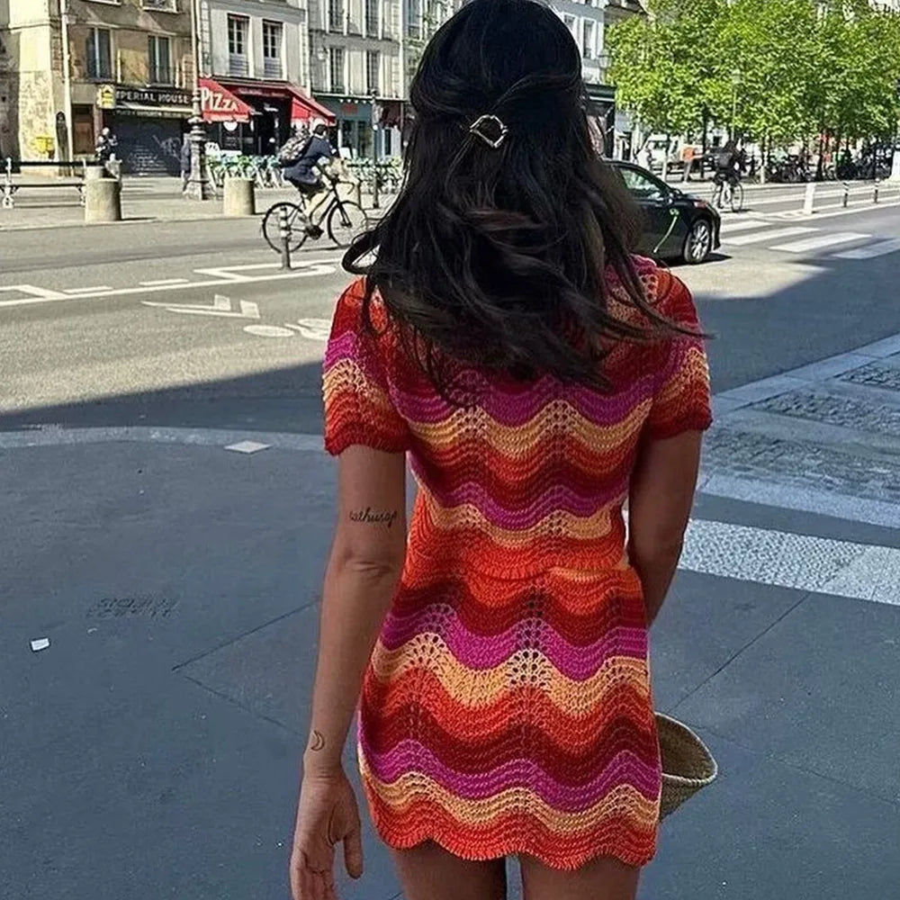 Knit Zigzag set Bright