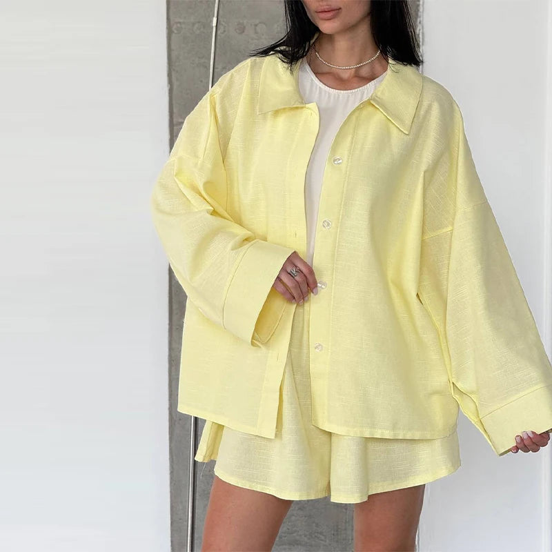 Yellows Shosrts Set