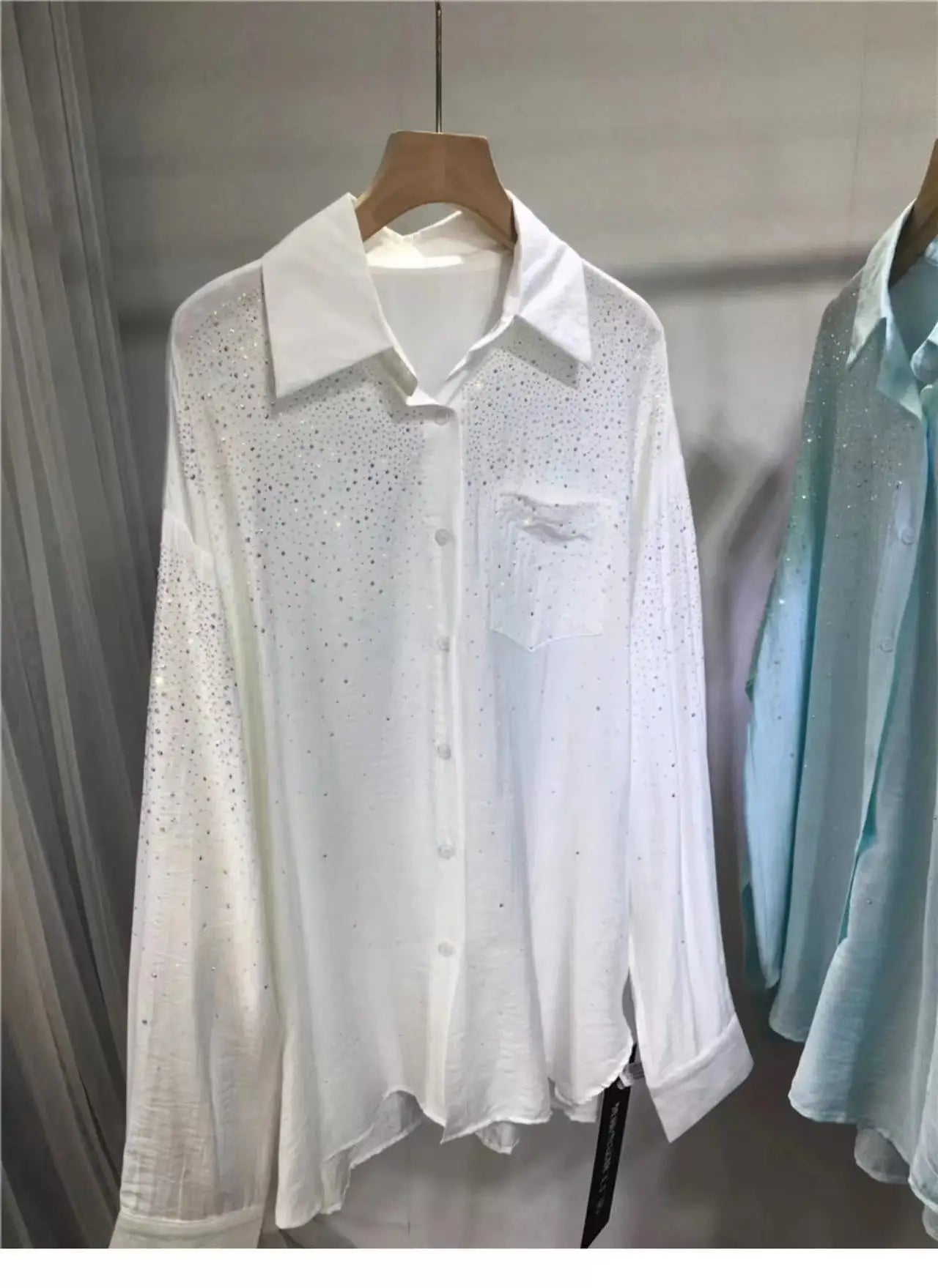 Luxury Sequined Party Chiffon shirt