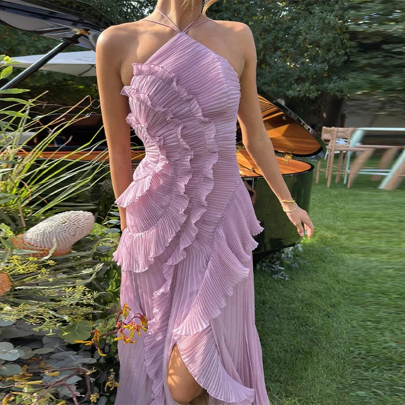 Ruffle Backless Dresses