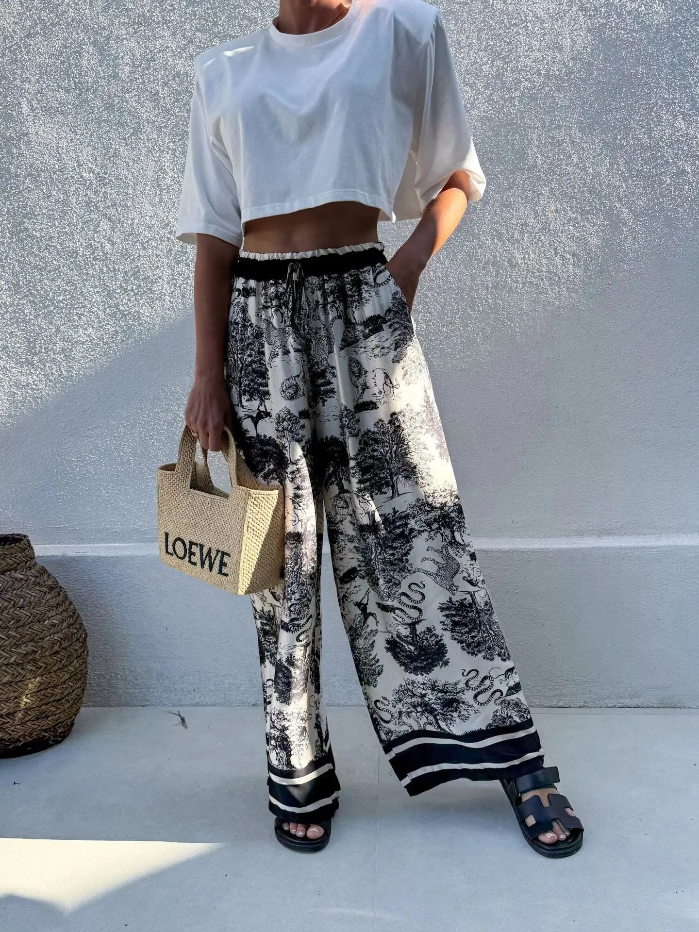 Bohemian Wide Leg Casual Pants