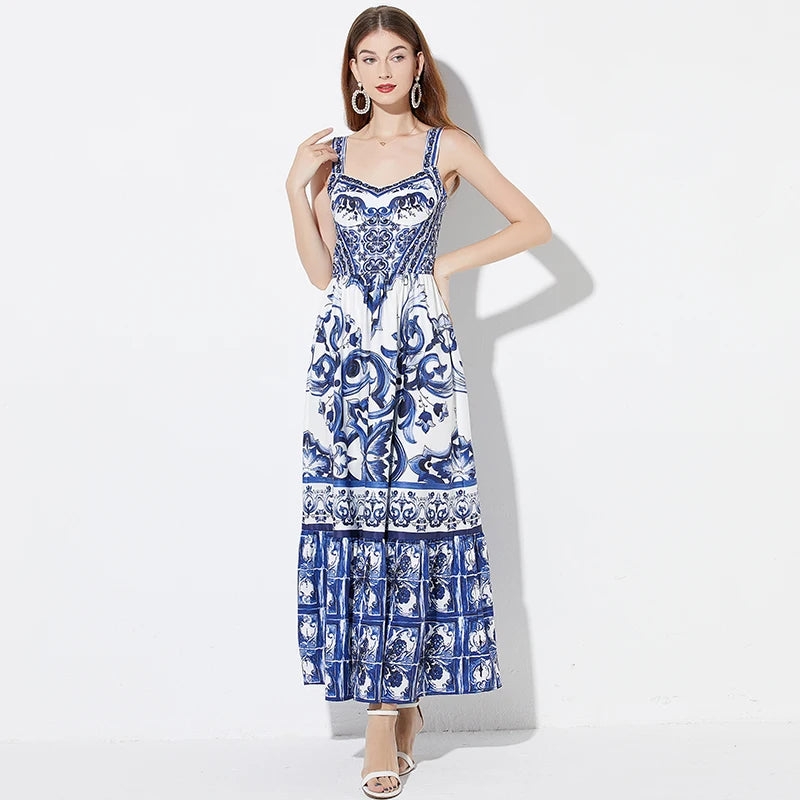 2 Queen Majolica Print Italian Dress