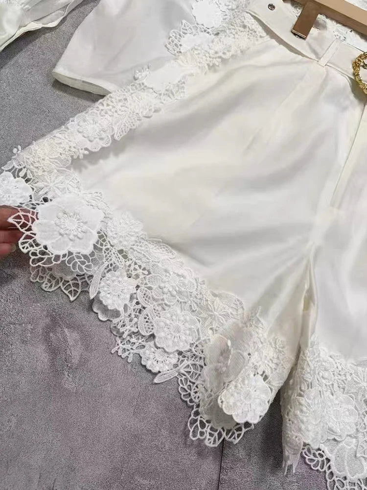 1 Retro Luxury Lace Shorts Set