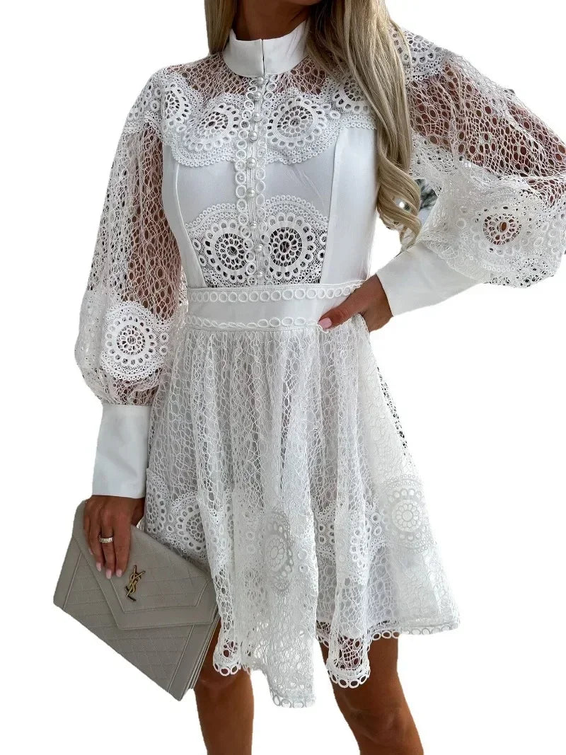 A-line Summer Sheer Embroidered