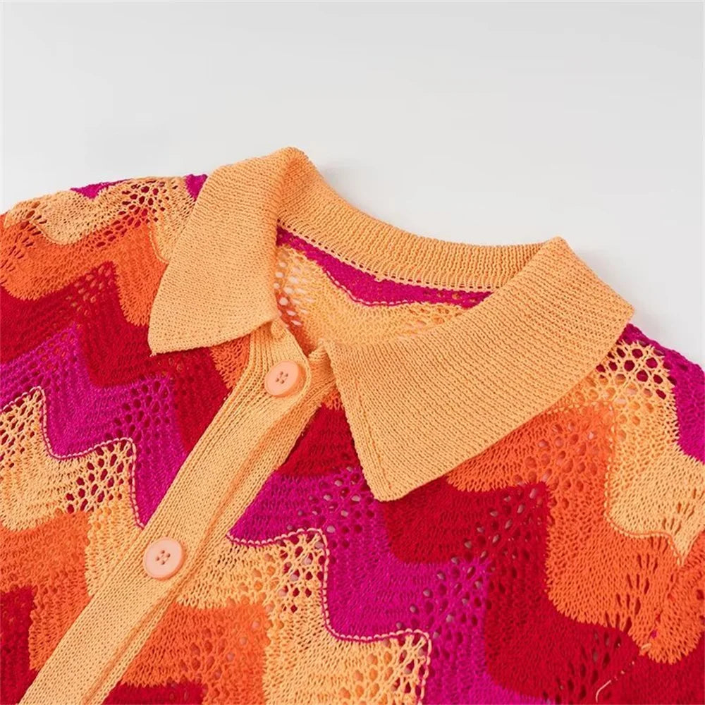 Knit Zigzag set Bright