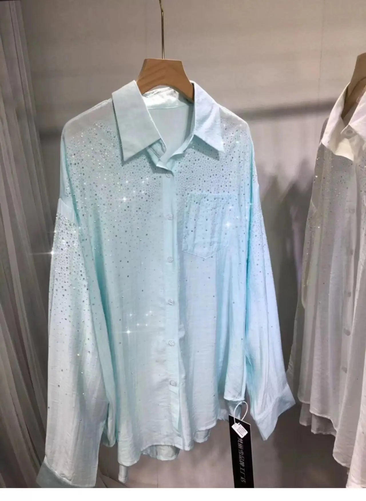 Luxury Sequined Party Chiffon shirt